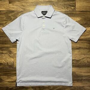 Hackett London Pima Cotton Polo Men's Large Chambray Blue Embroidered Logo EUC